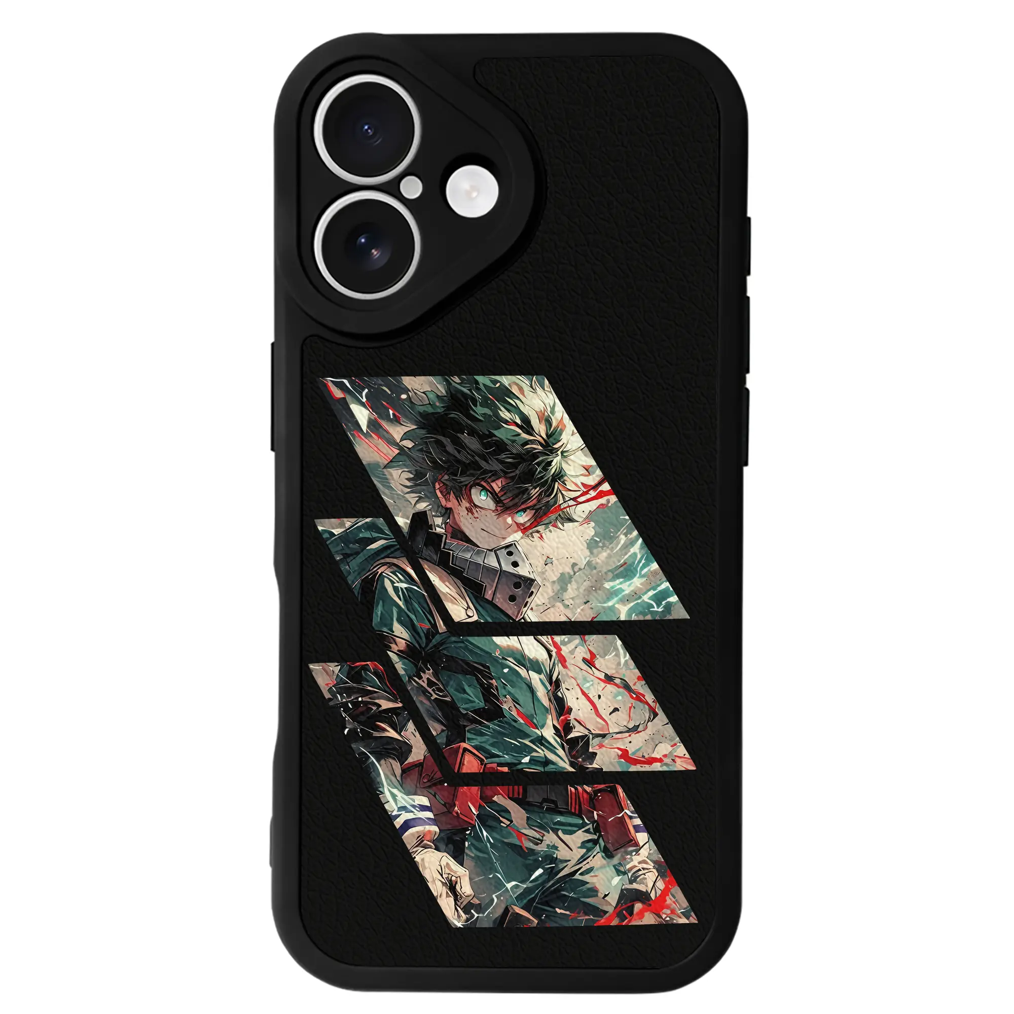 僕のヒーローアカデミア グッズ,緑谷出久 - IPhone 16シリーズ対応 ・ シリコンスマホケース ・ レザー調 ・ 高精度フィット ・ 耐衝撃 ・ ワイヤレス充電対応 ・ 精密カット